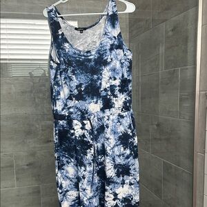 Women’s Tie-Dye Blue Scoop Neck jumpsuit